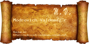 Modrovich Valdemár névjegykártya